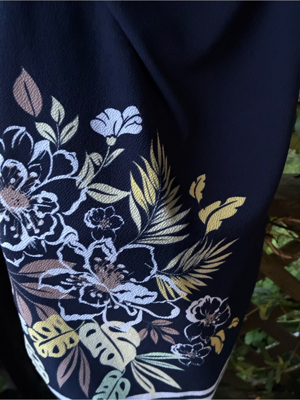 Navy Floral dress.  It’s classy and beautifully fitted.